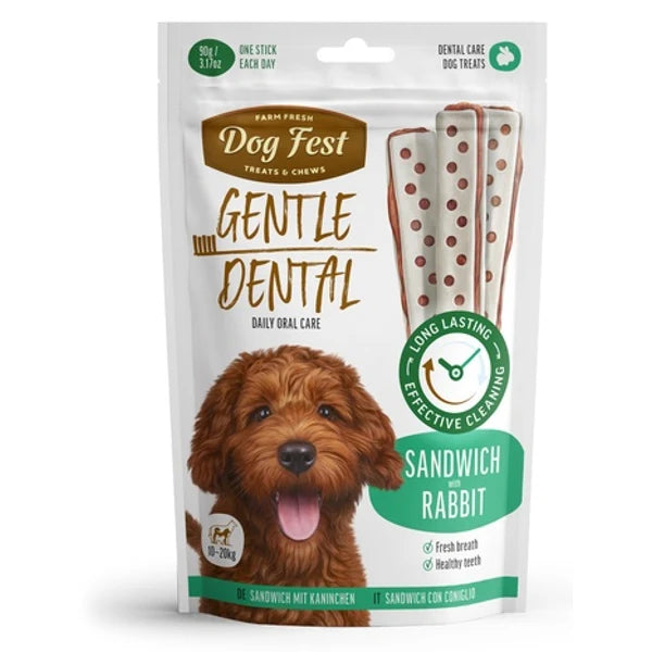 Dog fest חטיף דנטלי סנדוויץ ארנב 90 גרם