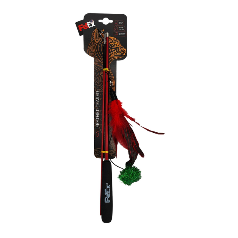 פטקס חכה לחתול נוצה אדומה