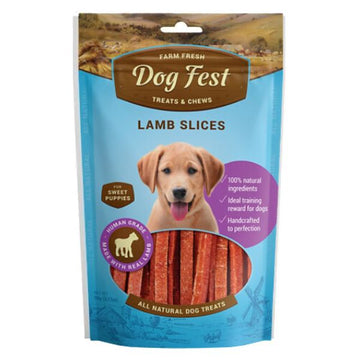 Dog fest חטיף רצועות כבש לגורים 90 גרם