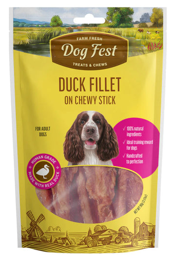 Dog fest מקל לעיסה עטוף פילה ברווז 90 גרם