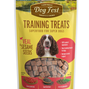 Dog fest חטיפי אילוף קוביות בטעם הודו וזרעי פשתן 90 גרם