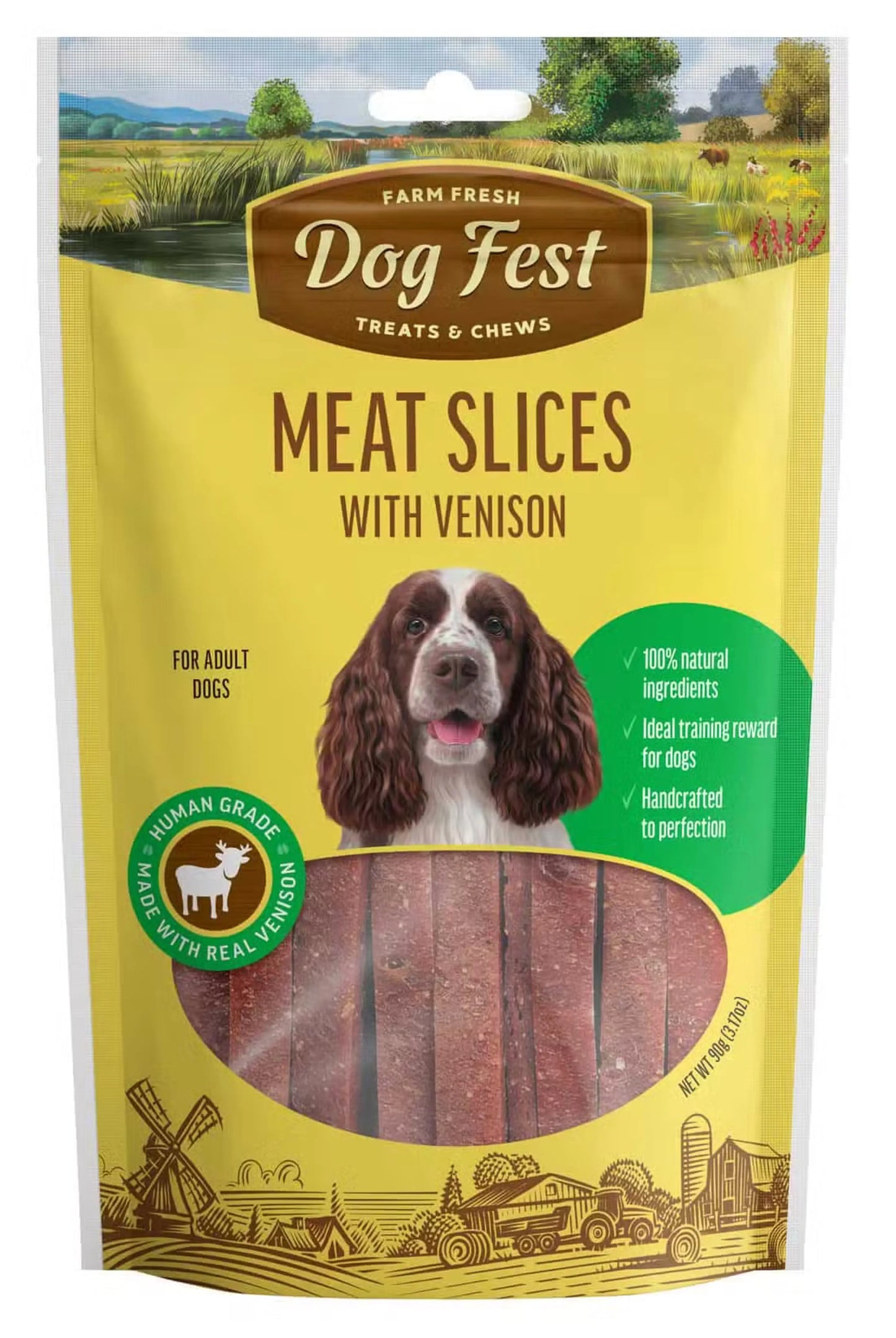 Dog fest חטיף רצועות בשר צבי 90 גרם