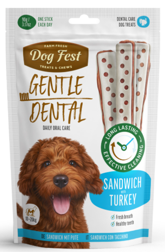 Dog fest חטיף דנטלי סנדוויץ הודו 90 גרם