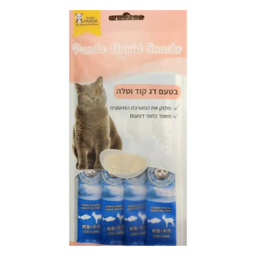 חטיף חתול פנדה שלוקים דג קוד וטלה 60 גרם