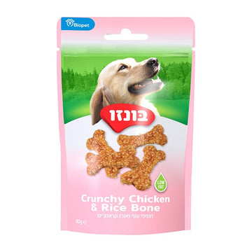 חטיף בונזו עוף ואורז קראנצ'ים 80 גרם