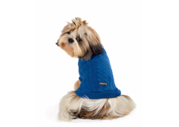 סוודר סרוג צמות כחול לכלב ריבוס