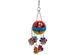 צעצוע לתוכי כדור פלסטיק עם פרחים ופעמונים סופר פטס